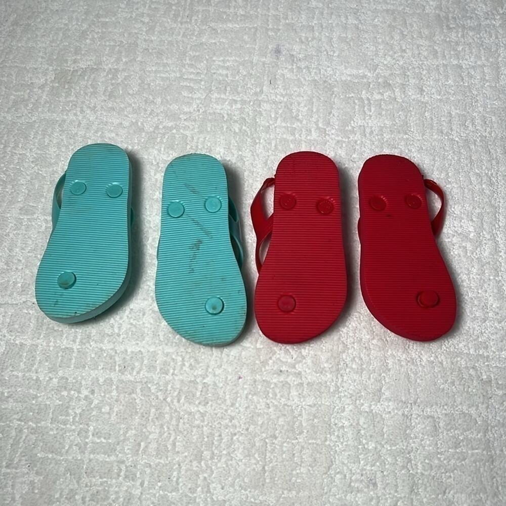 Old Navy flip flops bundle with heel straps turquoise blue and red size 5/6 - Picture 4 of 5